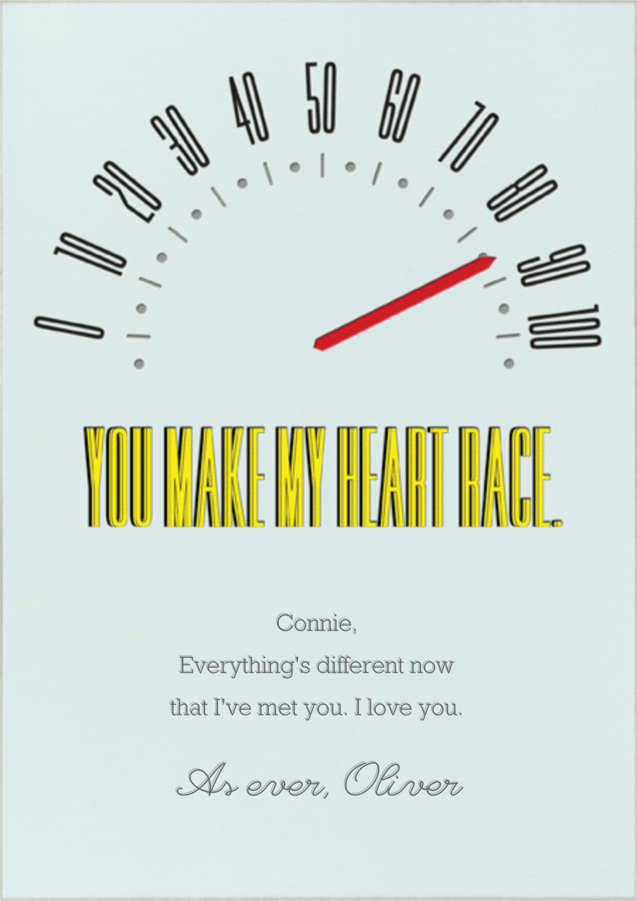 Make My Heart Race | Send online instantly | Track opens