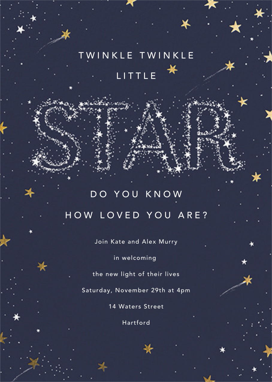 Twinkle Twinkle Little Star | Send online instantly | RSVP tracking