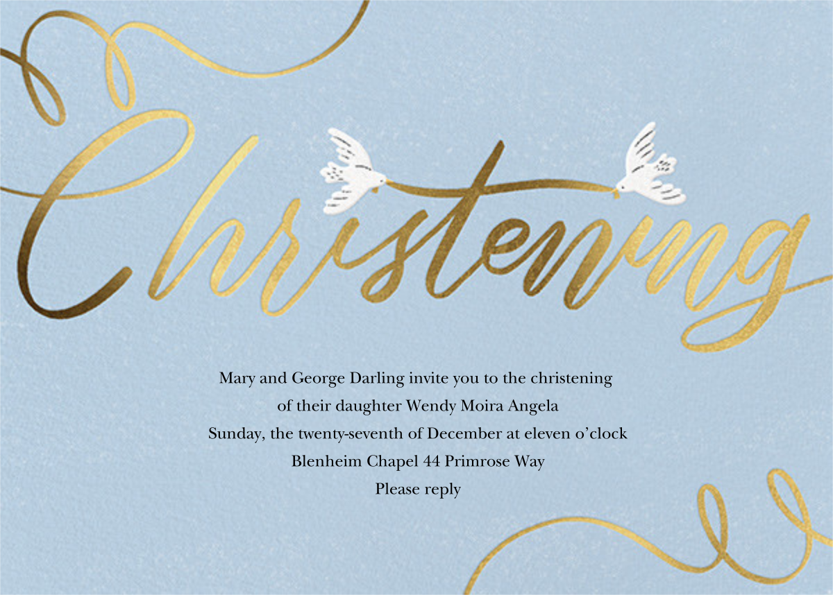 Cursive Christening Send online instantly RSVP tracking