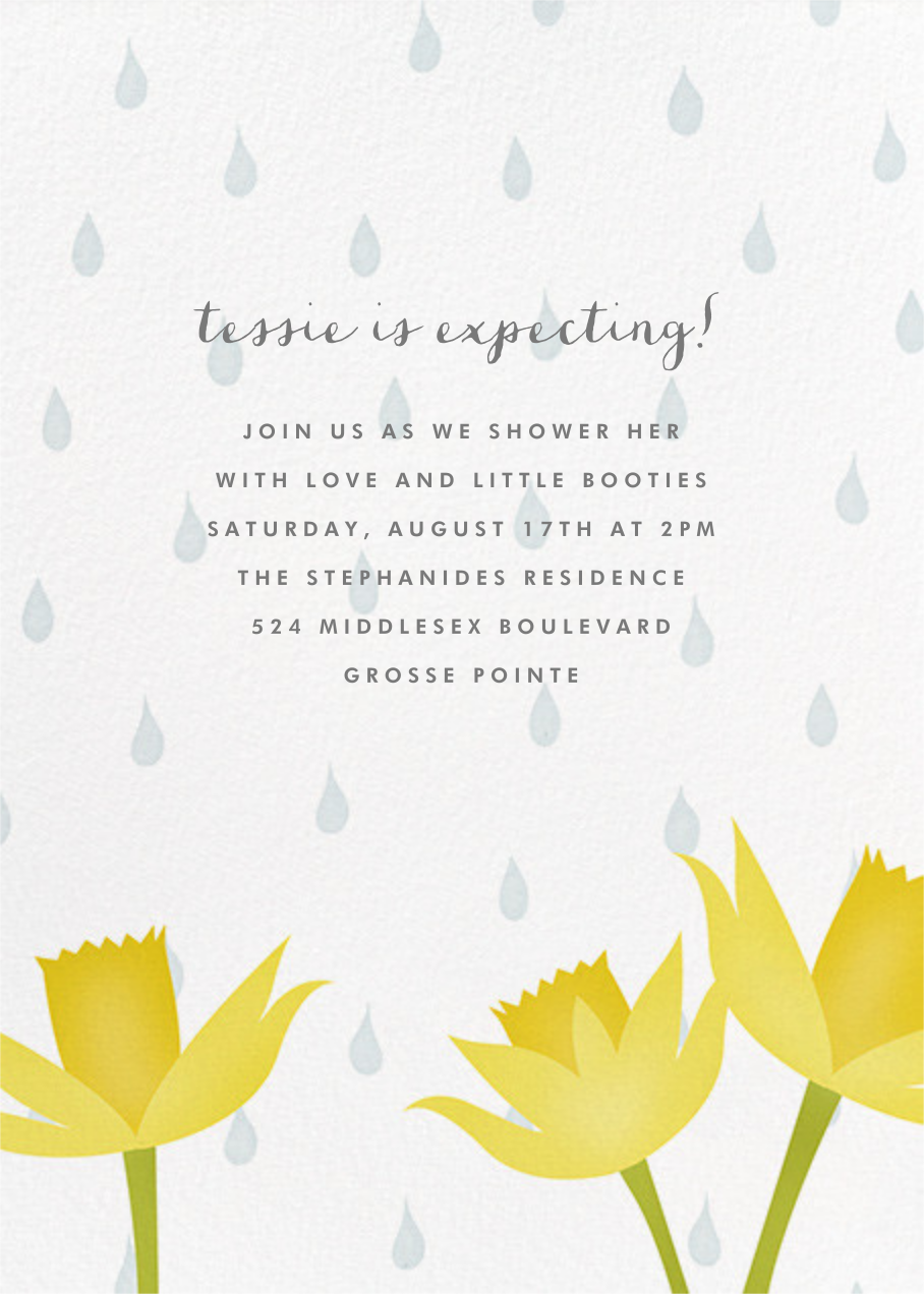 April showers store baby shower invitations